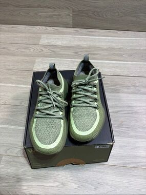 allbirds Men's Light Olive and Olive Knit Lace-Up Sneakers